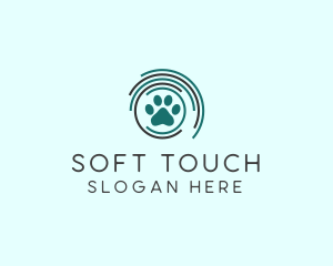 Pet Paw Green Circles logo design