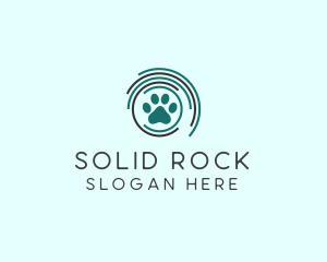 Pet Paw Green Circles logo design