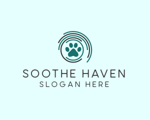 Pet Paw Green Circles logo design