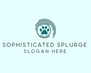 Pet Paw Green Circles logo design