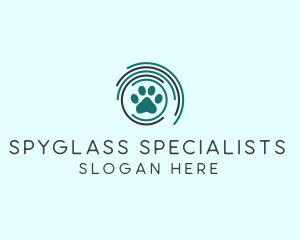 Pet Paw Green Circles logo design