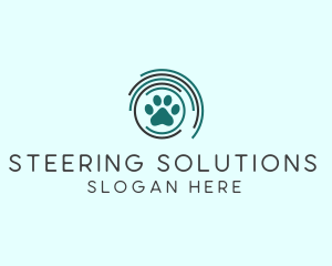 Pet Paw Green Circles logo design