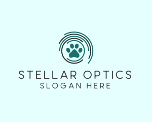 Pet Paw Green Circles logo design