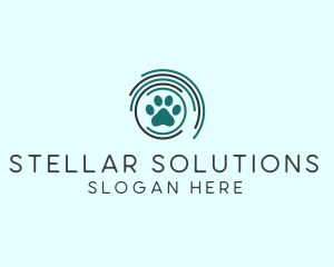 Pet Paw Green Circles logo design