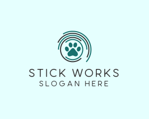 Pet Paw Green Circles logo design