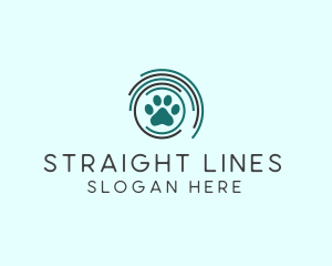 Pet Paw Green Circles logo design