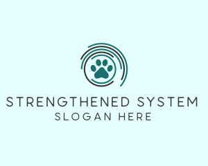 Pet Paw Green Circles logo design