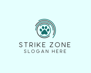 Pet Paw Green Circles logo design