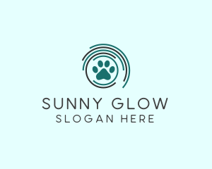 Pet Paw Green Circles logo design