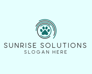 Pet Paw Green Circles logo design