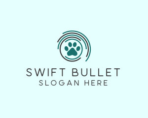 Pet Paw Green Circles logo design