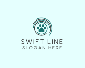 Pet Paw Green Circles logo design