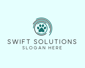 Pet Paw Green Circles logo design