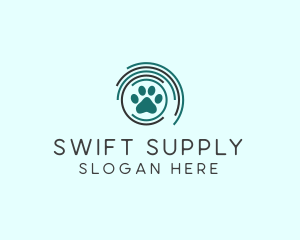 Pet Paw Green Circles logo design