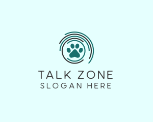 Pet Paw Green Circles logo design