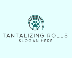 Pet Paw Green Circles logo design