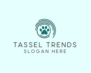 Pet Paw Green Circles logo design