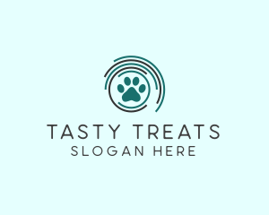 Pet Paw Green Circles logo design