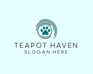 Pet Paw Green Circles logo design