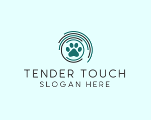 Pet Paw Green Circles logo design