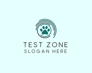 Pet Paw Green Circles logo design