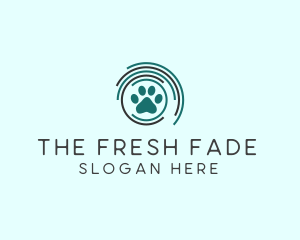 Pet Paw Green Circles logo design