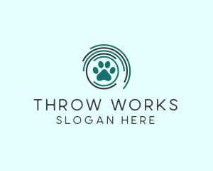 Pet Paw Green Circles logo design