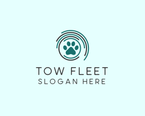 Pet Paw Green Circles logo design