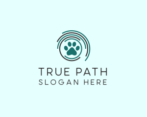 Pet Paw Green Circles logo design