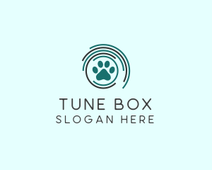 Pet Paw Green Circles logo design