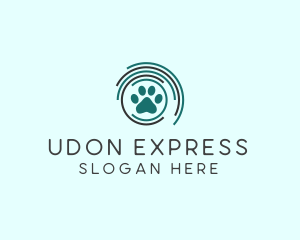 Pet Paw Green Circles logo design