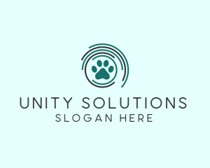 Pet Paw Green Circles logo design