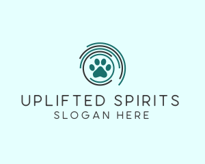 Pet Paw Green Circles logo design