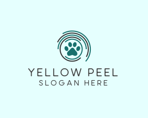 Pet Paw Green Circles logo design