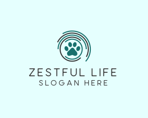 Pet Paw Green Circles logo design