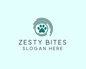 Pet Paw Green Circles logo design