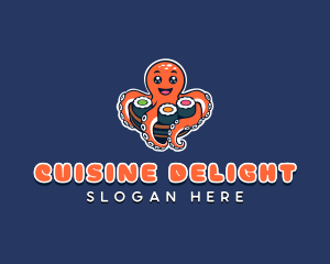 Octopus Sushi Cuisine logo design