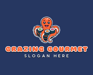 Octopus Sushi Cuisine logo design