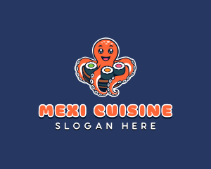 Octopus Sushi Cuisine logo design