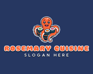 Octopus Sushi Cuisine logo design