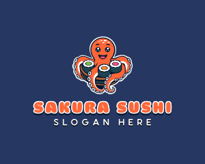 Octopus Sushi Cuisine logo design