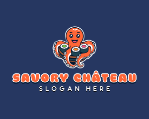 Octopus Sushi Cuisine logo design