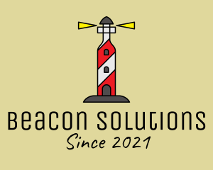 Wine Bottle Lighthouse logo design