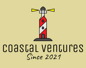 Wine Bottle Lighthouse logo design