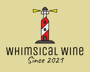 Wine Bottle Lighthouse logo design