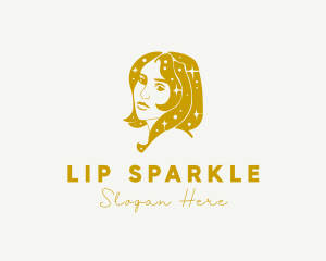 Woman Hair Sparkle logo design