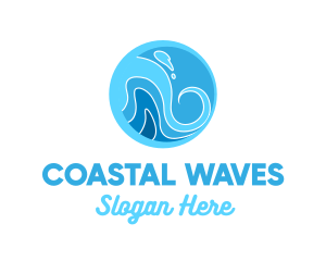 Ocean Wave Beach logo design