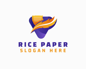 Feather Quill Notepad logo design