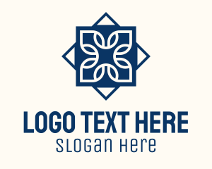 Blue Floral Tile Centerpiece logo