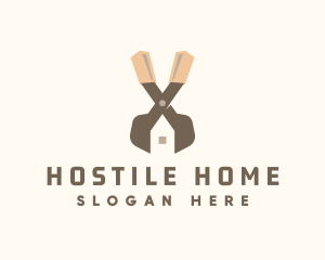 Home Lawn Scissor Tool logo design